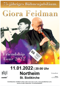 Achtung neuer Termin 30.11.2022 !!!!! Giora Feidmann &amp; Friendship Tour 2022 